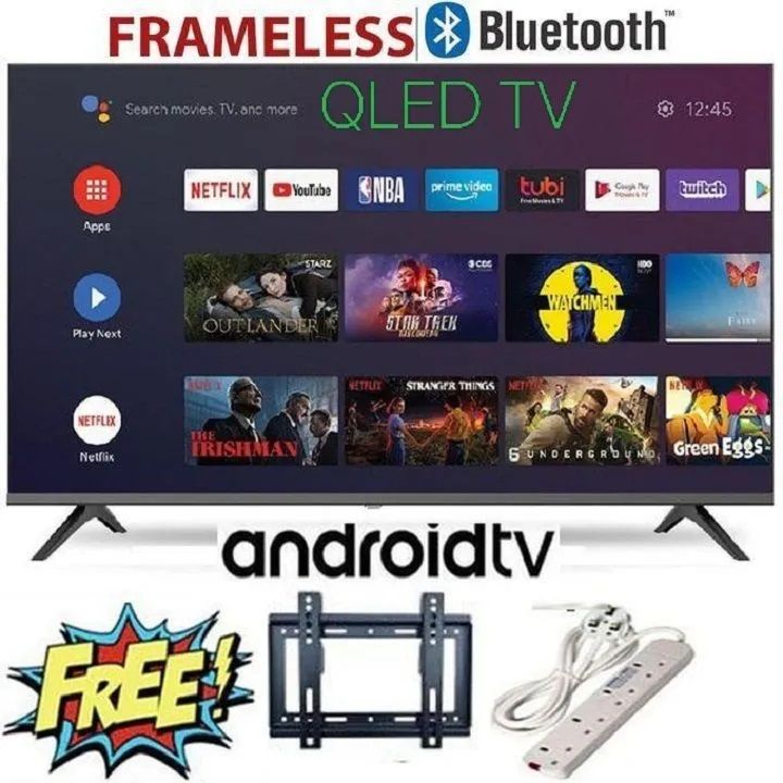 Vitron HTC4300QFS QLED 43"inch TV, BLUETOOTH ENABLED FULL HD Frameless Smart/Android & DIGITAL TELEVISION,WIFI CONNECTIVITY, Inbuilt Decoder for Local Channels/Netflix Youtube App Store,and free gifts