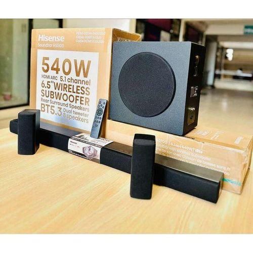 CLEARANCE OFFER !!!! Hisense Soundbar HS5100 Surround sound system 5.1, 540W Total Output Power, 6.5” Wireless subwoofer, Rear surround speakers, Dolby Digital Plus+ FREE GIFTS.