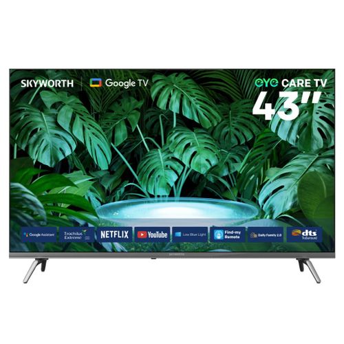 Skyworth 43''inch Frameless Smart Android AI TV Bluetooth Enabled Netflix Youtube I-cast Prime VIdeo Google Play Assistant Television Inbuilt Decoder Built-in Wi-FI +FREE TV GUARD+BRACKET+EXTENSION
