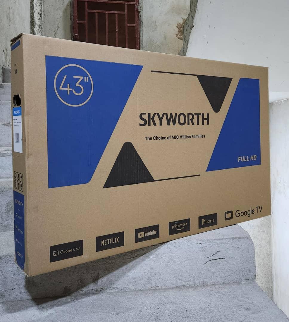 Skyworth 43''inch Frameless Smart Android AI TV Bluetooth Enabled Netflix Youtube I-cast Prime VIdeo Google Play Assistant Television Inbuilt Decoder Built-in Wi-FI +FREE TV GUARD+BRACKET+EXTENSION