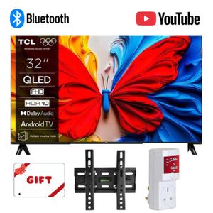TCL 32S5K – 32" QLED Full HD Smart Google TV – HDR10, Dolby Audio, Frameless Design+ Free Gifts(TV Guard +wall mount)