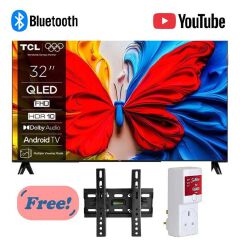 TCL 32S5K – 32" QLED Full HD Smart Google TV – HDR10, Dolby Audio, Frameless Design+ Free Gifts(TV Guard +wall mount)