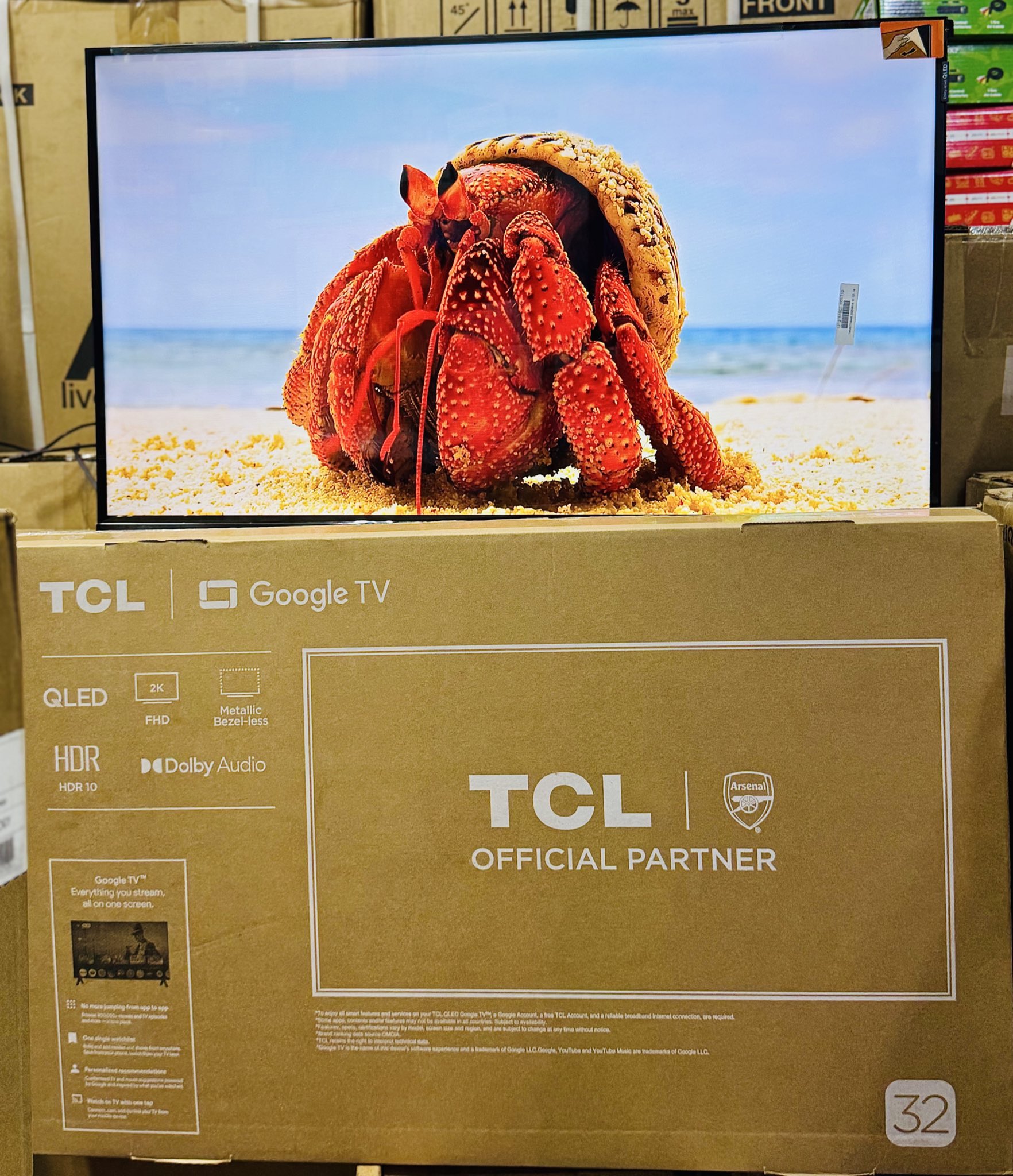 TCL 32S5K – 32" QLED Full HD Smart Google TV – HDR10, Dolby Audio, Frameless Design+ Free Gifts(TV Guard +wall mount)