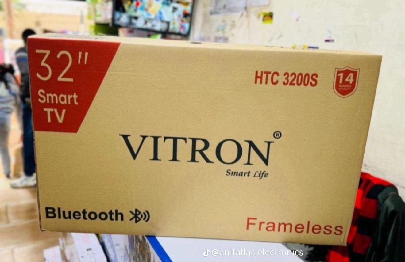 Vitron HTC3200S 32-Inch Frameless Bluetooth Smart Android TV,Wi-Fi Built-in, HD LED TV,App Store Access, Inbuilt Free-to-Air Decoder.