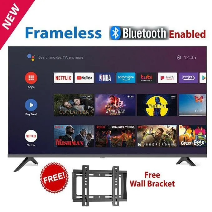 Vitron HTC4068FS, 40"inch Frameless Bluetooth Television Smart Android TV, Inbuilt Decoder ,App Store Netflix Youtube(1 Year Warranty) + A Free Wall Mounting Bracket
