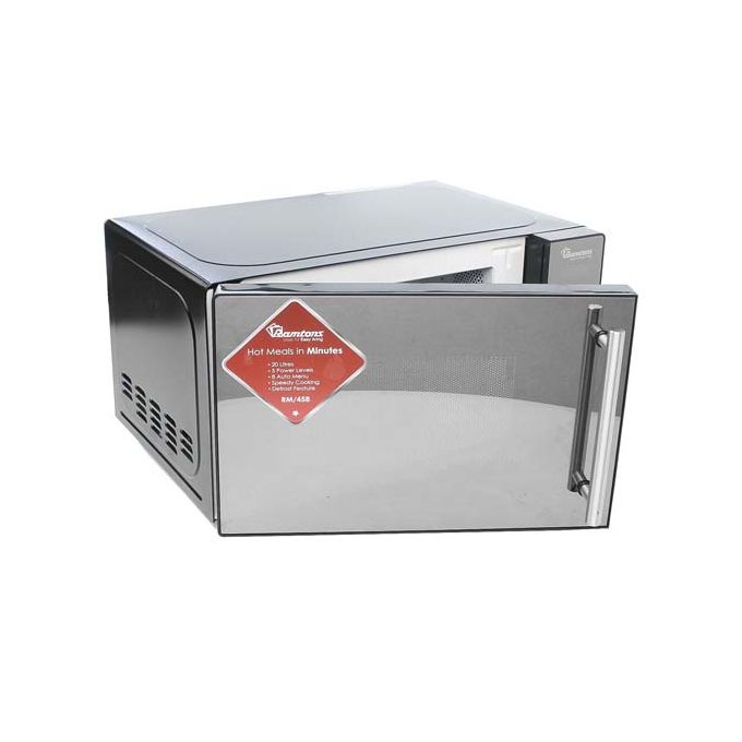 Ramtons RM/458 Digital Microwave Oven, 20 Litres Capacity, 700wPower Output, Featuring LED Display, 8 Auto Menu Programs, Defrost-by-Weight/Time & Child Lock Safety.