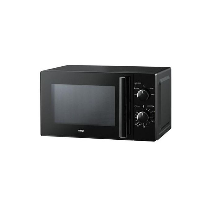 Mika Solo Microwave Oven, 20 Litres Capacity, 700wOutput, Featuring Easy-to-Use Manual Dial Controls, 5 Power Levels, and a Defrost Function (Model: MMWMSKH2012B / Black)