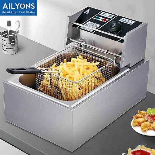 AILYONS EH81, 6 Litres Stainless Steel Tank Electric Deep Fryer, Commercial & Home Use, Chips/Chicken/Mandazi (1YR WRTY)