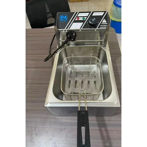 ElectroMate 6 LITRES STAINLESS STEEL 6L SINGLE TANK Energy Efficient Double Electric Chips /Chicken /MANDAZIS Deep Fryer Machine