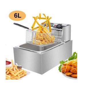 🍗ElectroMate 6 LITRES STAINLESS STEEL 6L SINGLE TANK Energy Efficient Double Electric Chips /Chicken /MANDAZIS Deep Fryer Machine