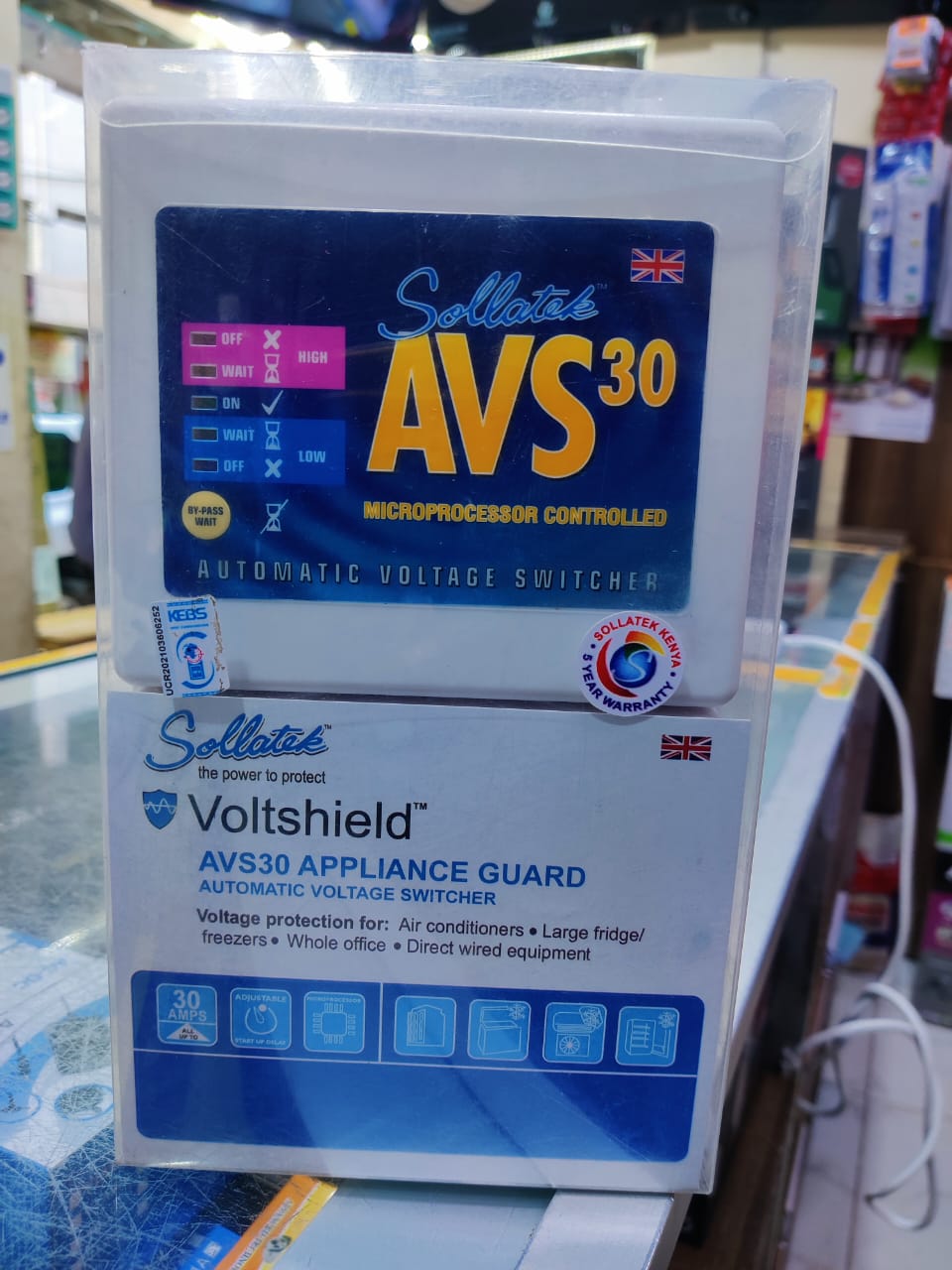 The Tronic AVS 30 Amps (AVS30) Surge Protector heavy-duty automatic voltage switcher__ designed to protect large appliances and entire circuits from unstable power.
