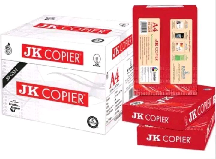 Jk Copier A4 Printing, Photocopy Papers 80GSM -(5 REAMS- ONE BOX) one carton of  5 ream papers  25000 sheets With free GIFT of Geometrical set