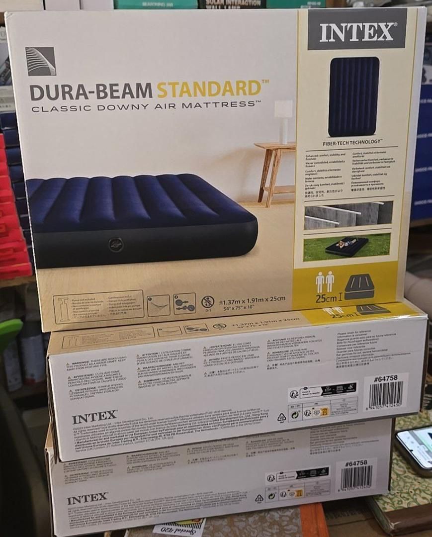 OFFER!! OFFER !!  🛏️ INTEX Inflatable Air Mattress 3*6/ 4x6/5x6/6x6 + FREE Electric Pump | Dura-Beam Fiber-Tech Technology