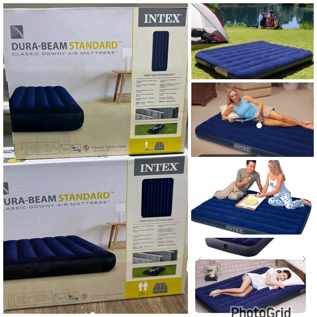 OFFER!! OFFER !!  🛏️ INTEX Inflatable Air Mattress 3*6/ 4x6/5x6/6x6 + FREE Electric Pump | Dura-Beam Fiber-Tech Technology