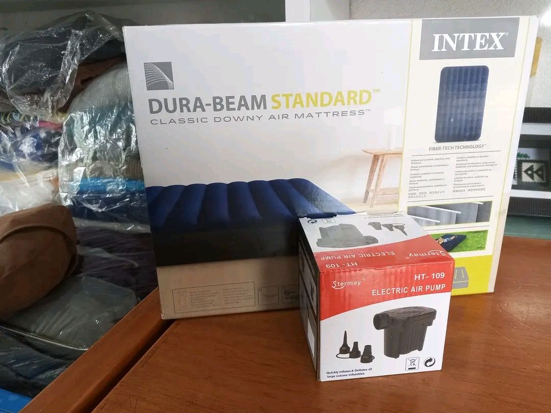OFFER!! OFFER !!  🛏️ INTEX Inflatable Air Mattress 3*6/ 4x6/5x6/6x6 + FREE Electric Pump | Dura-Beam Fiber-Tech Technology