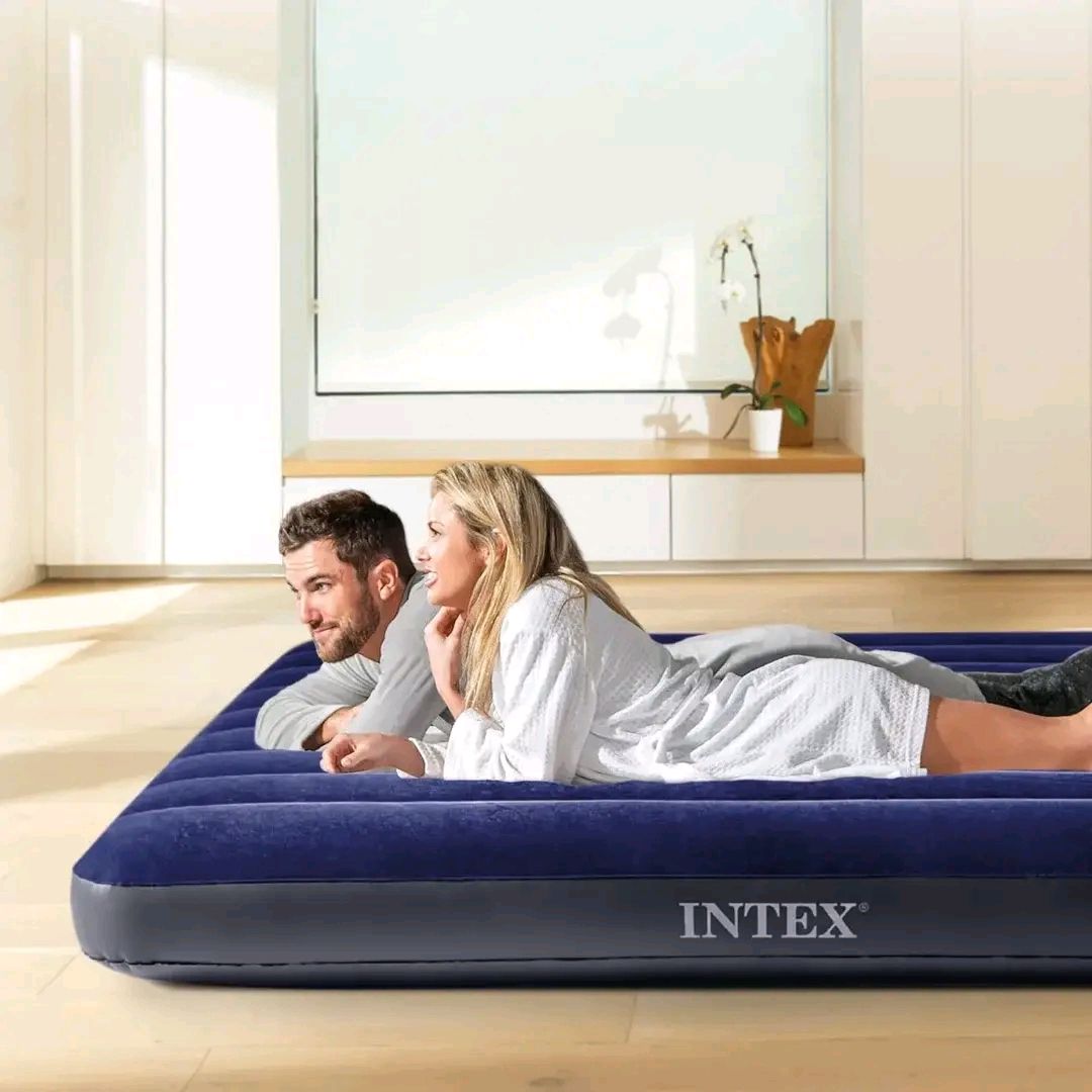OFFER!! OFFER !!  🛏️ INTEX Inflatable Air Mattress 3*6/ 4x6/5x6/6x6 + FREE Electric Pump | Dura-Beam Fiber-Tech Technology