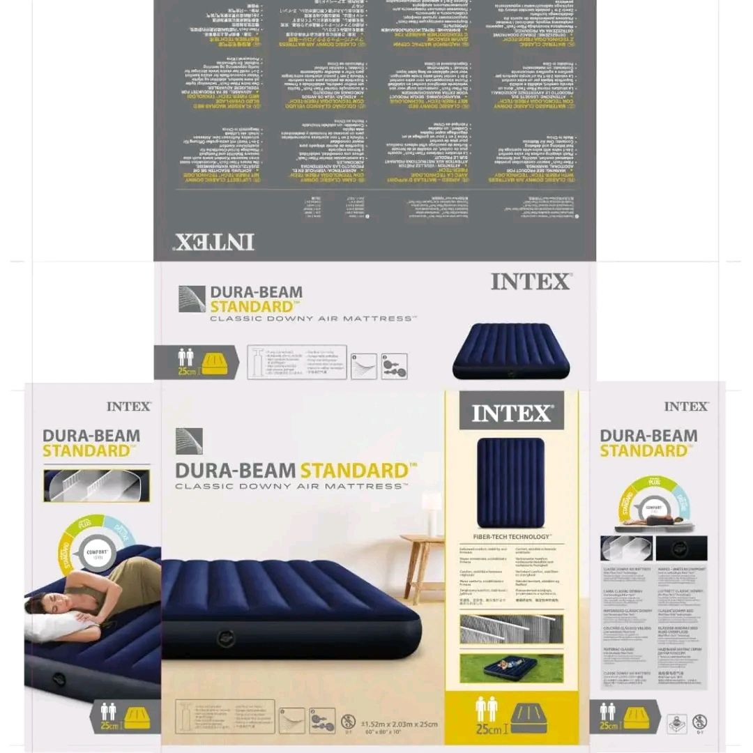 OFFER!! OFFER !!  🛏️ INTEX Inflatable Air Mattress 3*6/ 4x6/5x6/6x6 + FREE Electric Pump | Dura-Beam Fiber-Tech Technology
