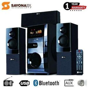 Experience powerful, Sayona 3.1 Channel Subwoofer SHT 1130BT 15000W P.M.P.O Sub woofer sound system with Digital Amplifier. FM, P.M.P.O, Radio, sd card with FREE GIFT OF FLASH DRIVE