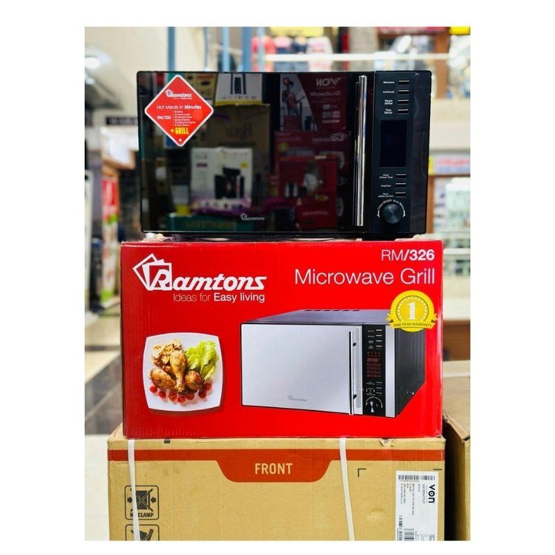 New Arrival Ramtons RM/326 Digital Microwave + Grill - 25litres, defrost, Digital control panel with knob and  8 auto menus