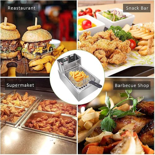 🍟Globalstar 6 LITRES STAINLESS STEEL 6L SINGLE TANK Energy Efficient Double Electric Chips /Chicken /MANDAZIS Deep Fryer Machine chips fryer 6L Single