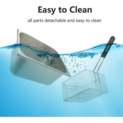 🍟Globalstar 6 LITRES STAINLESS STEEL 6L SINGLE TANK Energy Efficient Double Electric Chips /Chicken /MANDAZIS Deep Fryer Machine chips fryer 6L Single