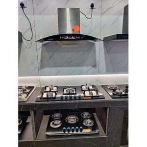 Hisense Built In Table Top Cooker 4Gas (1WOK) In Built Cooker Burner Stainless Steel Top Cooker Automatic Ignition High Quality Cast Iron Pan Support (Can Be Used As Inbuilt OR Table Top) + Hood Kitch