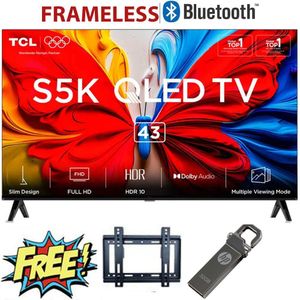 CLEARANCE DEAL!!!!!! TCL 43 INCHES QLED (2K) HDR FRAMELESS GOOGLE TV, VOICE ASSISTANT,DOLBY AUDIO WITH FREE GIFTS OF WALL MOUNT AND FLASH DISK