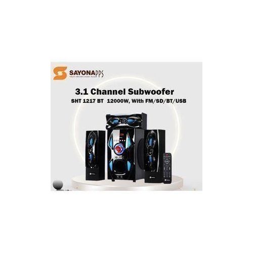 LIMITED DEAL Sayona 3.1 Channel subwoofer SHT 1217BT, 12000W P.M.P.O WITH FREE EXTENSION GIFT .Remote LED Display Compatible with DVD, CD, MPEG-4, MP3 & WMA Aux/Digital FM read