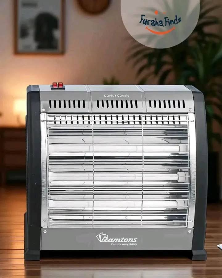 Ramtons Electric quartz Room heater RM-469 with fan. 400-1200W Ramtons room heat with 3 quartz heating elements