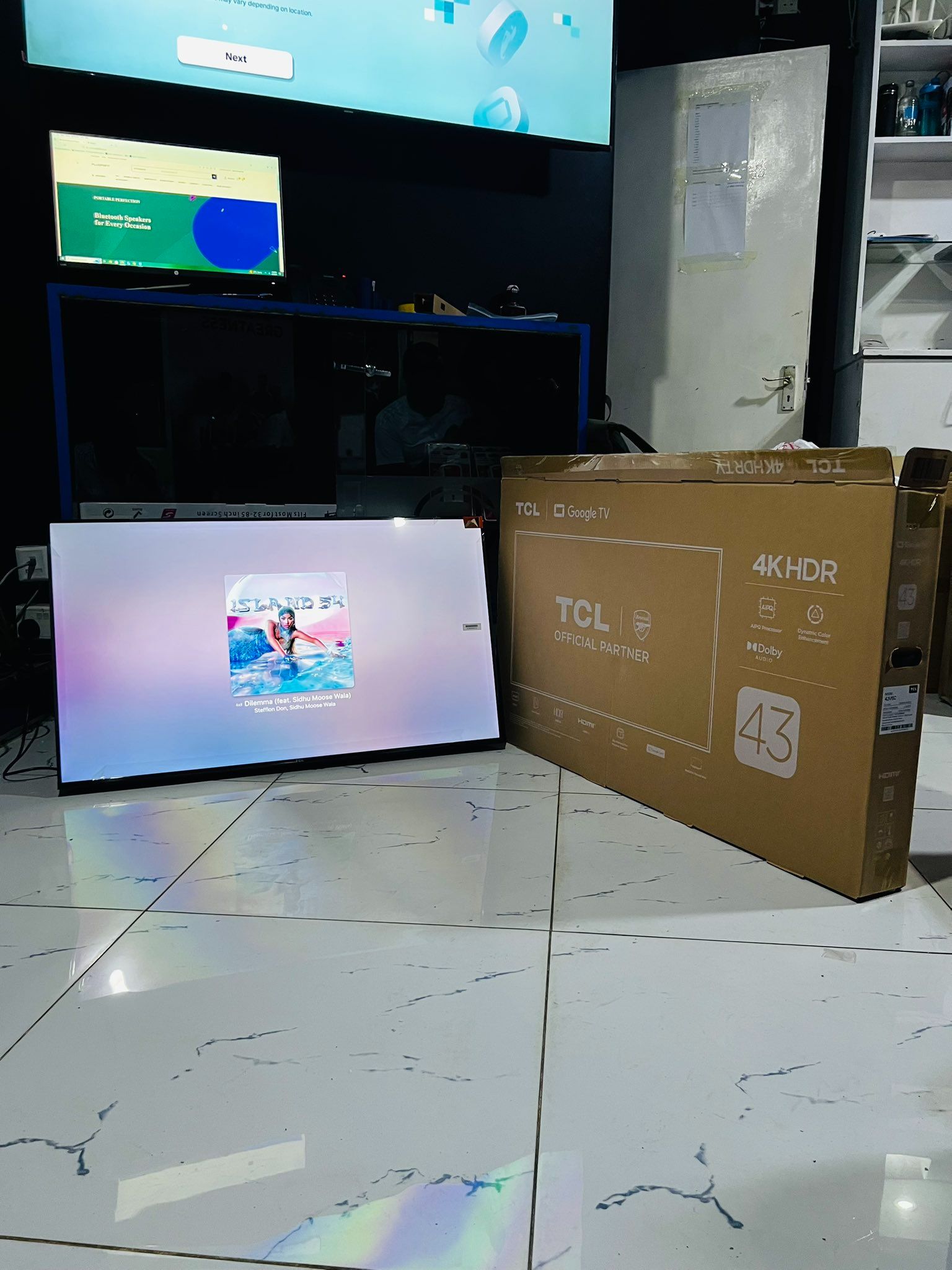 TCL 43 Inches  4K UHD V6C model, HDR Smart Google TV Ultra HD Direct LED, Netflix, YouTube, Dolby Audio,sleek bezel-less  design With Free Gift of Wall Mount and TV GUARD