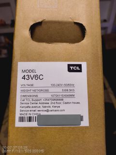 TCL 43 Inches  4K UHD V6C/V6D model, HDR Smart Google TV Ultra HD Direct LED, Netflix, YouTube, Dolby Audio,sleek bezel-less  design With Free Gift of Wall Mount and TV GUARD