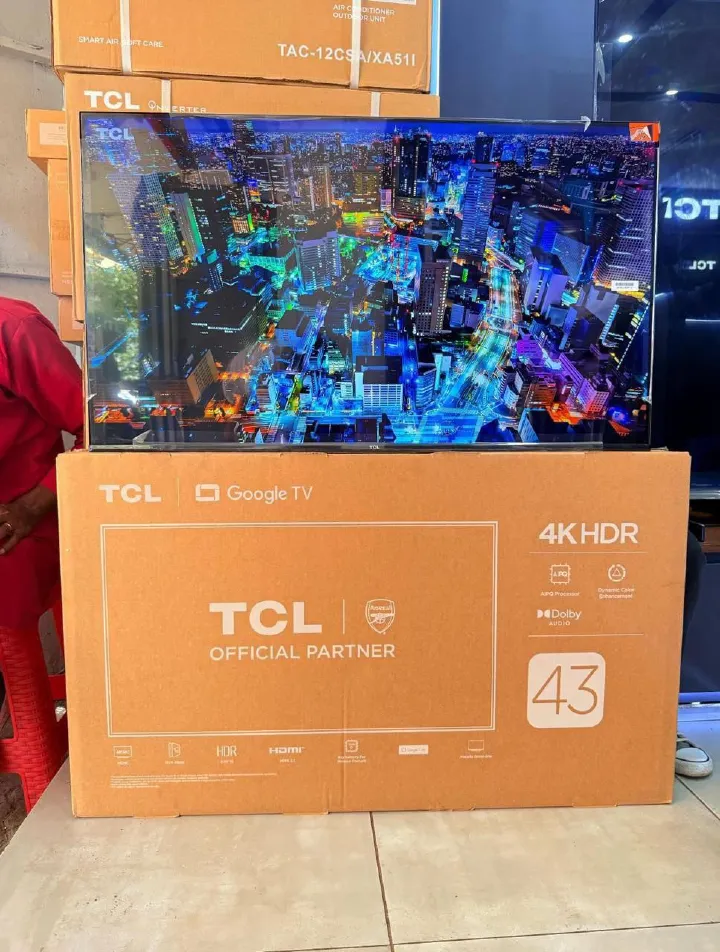 TCL 43 Inches  4K UHD V6C model, HDR Smart Google TV Ultra HD Direct LED, Netflix, YouTube, Dolby Audio,sleek bezel-less  design With Free Gift of Wall Mount and TV GUARD