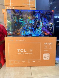 TCL 43 Inches  4K UHD V6C/V6D model, HDR Smart Google TV Ultra HD Direct LED, Netflix, YouTube, Dolby Audio,sleek bezel-less  design With Free Gift of Wall Mount and TV GUARD