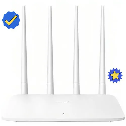 Tenda F6 Wireless N300 Router 4 Antennas 300Mbps Wi-Fi Signal Extender - White with built in Qualcomm chip offering wide coverage