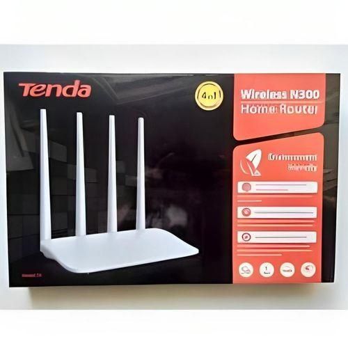 Tenda F6 Wireless N300 Router 4 Antennas 300Mbps Wi-Fi Signal Extender - White with built in Qualcomm chip offering wide coverage