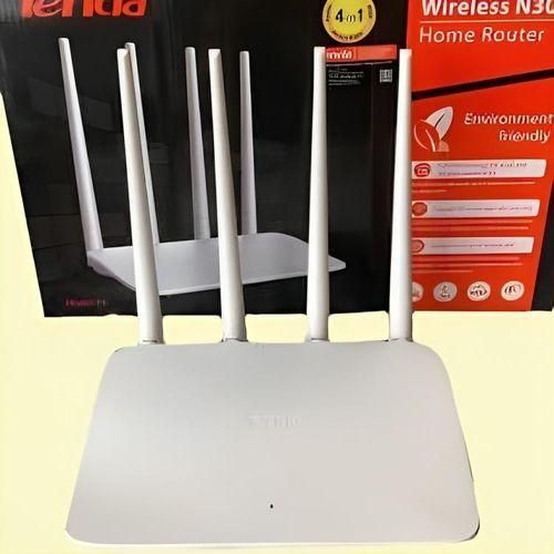 Tenda F6 Wireless N300 Router 4 Antennas 300Mbps Wi-Fi Signal Extender - White with built in Qualcomm chip offering wide coverage