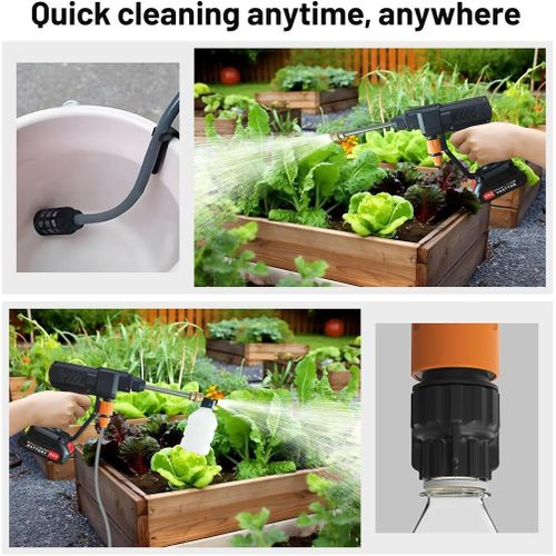 96V Premium Quality Car Washer Car Washing Portable Jet Spray Gun with Foam Generator Nozzle and 2 Rechargeable Lithium Batteries.
