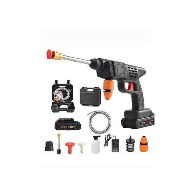 96V Premium Quality Car Washer Car Washing Portable Jet Spray Gun with Foam Generator Nozzle and 2 Rechargeable Lithium Batteries.