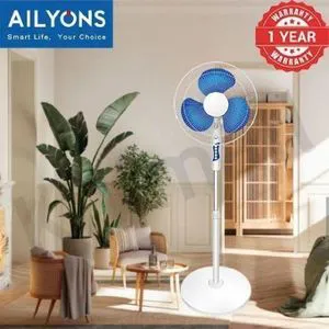 AILYONS FS-1609-K 16'' Stand Fans, 5 Speed,  1PCS - White/Blue (1YR WRTY)Ailyons 16" Stand Fan, Round base