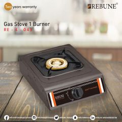 Rebune Stainless Steel Single Burner Gas Stove – Compact, Energy-Saving Design, Durable Body, High-Efficiency Flame, Easy to Clean, 2-Year Warranty With AUTOIGNITION AND FREE 1M GAS PIPE