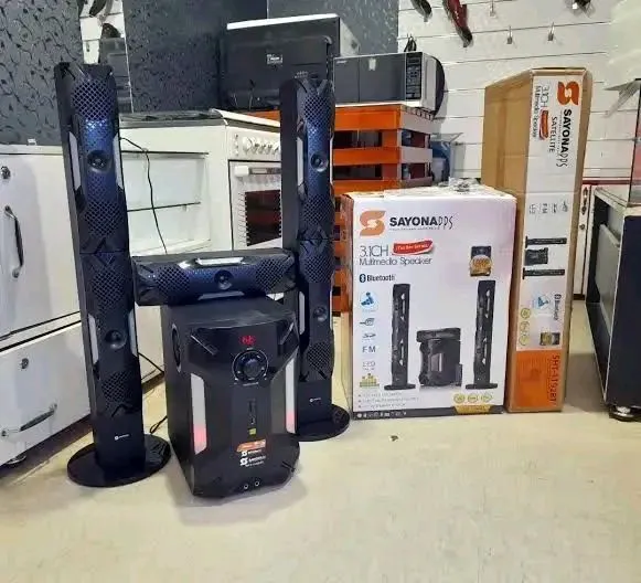 SAYONA SHT-1192BT 3.1 Channel Speaker Sub-woofer tall boy hometheatre speaker System with karaoke Bluetooth FM radio USB port SD card Port and remote control 18000W PMPO  WITH FREE  FLASH DRIVE