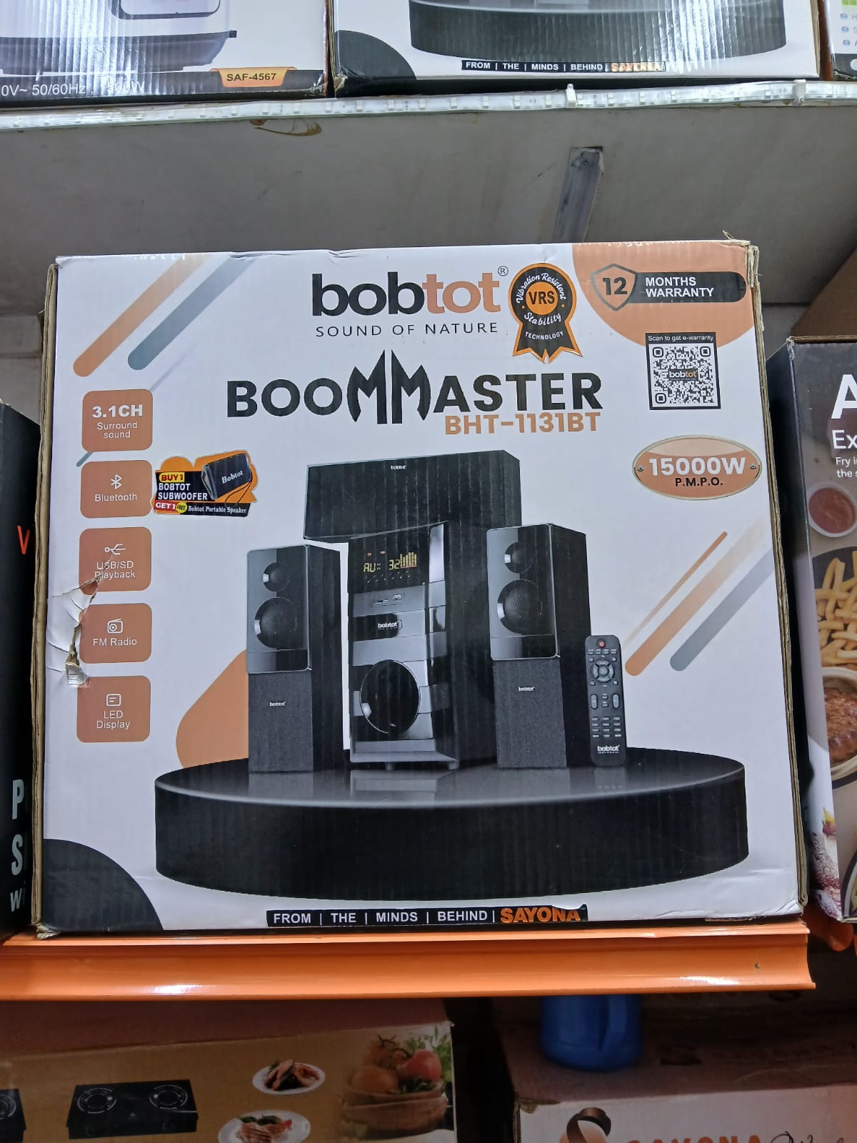 Heavy Bass Bobtot BoomMaster BHT-1131BT 3.1 Channel Sound System (15000W) - Brand New with 12 Months Warranty
