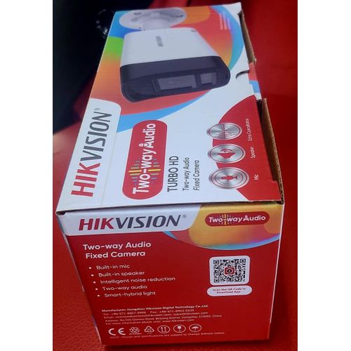 Hikvision Bullet Camera With  Two-Way Audio built-in microphone and speaker, Smart Hybrid Light, 25m Night Vision, IP67 Weatherproof