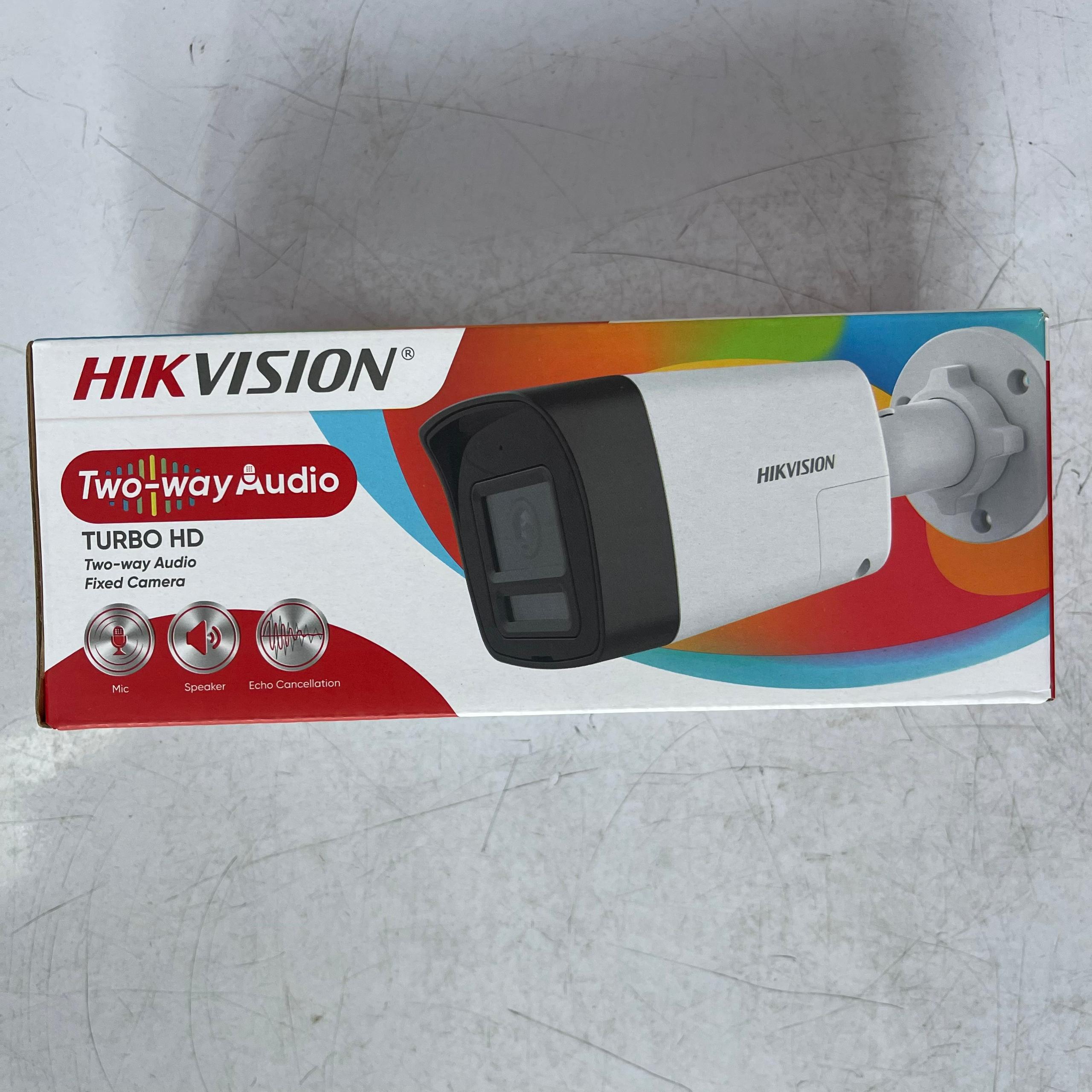 Hikvision Bullet Camera With  Two-Way Audio built-in microphone and speaker, Smart Hybrid Light, 25m Night Vision, IP67 Weatherproof