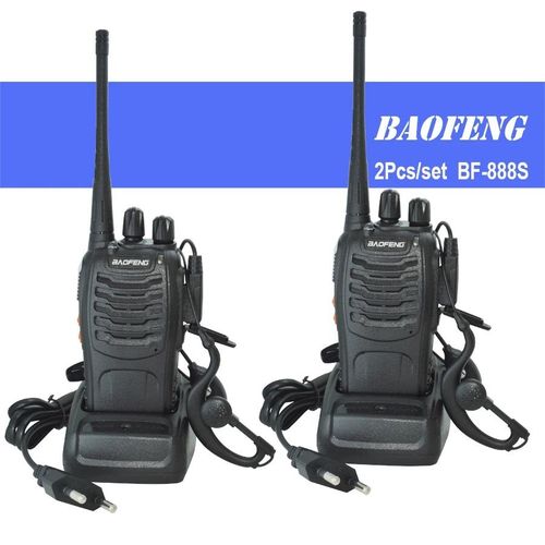 BAOFENG BF-888S Walkie Talkies for Adults Long Range Two Way Radios with Headphones 16 Channels Rechargeable Handheld 2 Way Radio with Flashlight Li-ion Battery and Charger (Pack of 2)