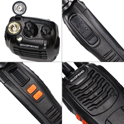 BAOFENG BF-888S Walkie Talkies for Adults Long Range Two Way Radios with Headphones 16 Channels Rechargeable Handheld 2 Way Radio with Flashlight Li-ion Battery and Charger (Pack of 2)