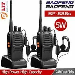 BAOFENG BF-888S Walkie Talkies for Adults Long Range Two Way Radios with Headphones 16 Channels Rechargeable Handheld 2 Way Radio with Flashlight Li-ion Battery and Charger (Pack of 2)