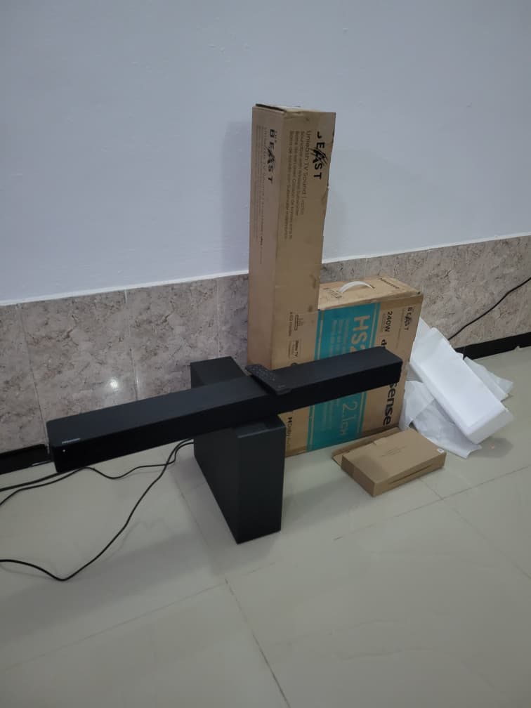 Hisense HS2100,Deep Bass-240W Dolby Digital Audio Home Cinema Soundbar. Deep BASS Sound System with subwoofer POWERFUL 240W SURROUND SOUND ⚡ PREMIUM QUALITY | QUICK DISPATCH ⚡(2YRS WARRANTY)