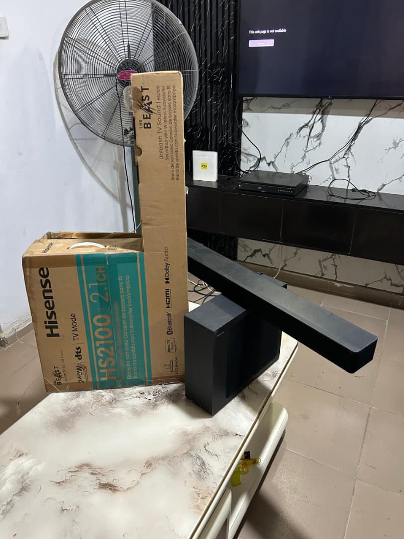 Hisense HS2100,Deep Bass-240W Dolby Digital Audio Home Cinema Soundbar. Deep BASS Sound System with subwoofer POWERFUL 240W SURROUND SOUND ⚡ PREMIUM QUALITY | QUICK DISPATCH ⚡(2YRS WARRANTY)