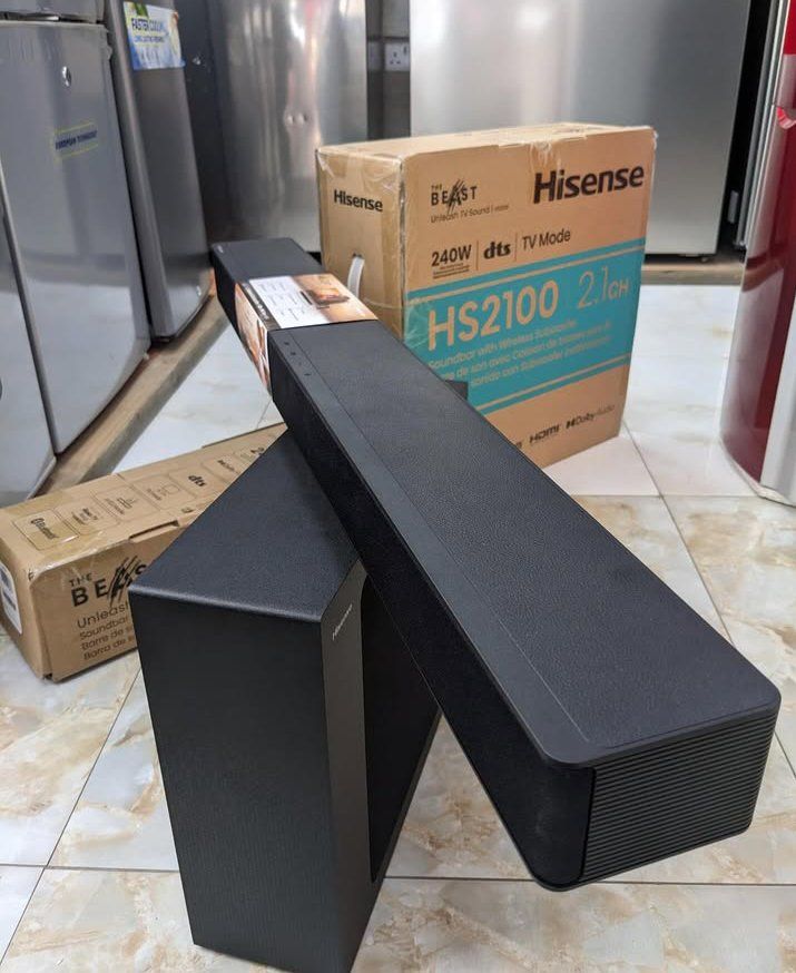 Hisense HS2100,Deep Bass-240W Dolby Digital Audio Home Cinema Soundbar. Deep BASS Sound System with subwoofer POWERFUL 240W SURROUND SOUND ⚡ PREMIUM QUALITY | QUICK DISPATCH ⚡(2YRS WARRANTY)